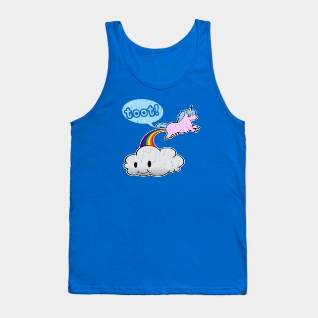 Funny Unicorn Toot! (vintage distressed look) Tank Top by robotface